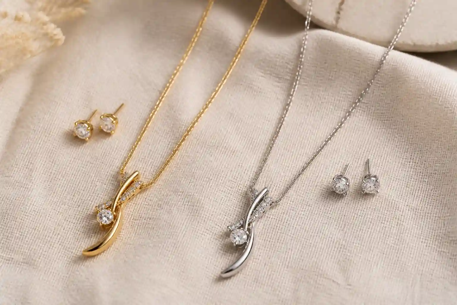Comparaison de bijoux dorés et argentés pour femme